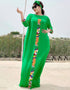 Muslim Fashion Applique Dress in Abaya Style from Dubai